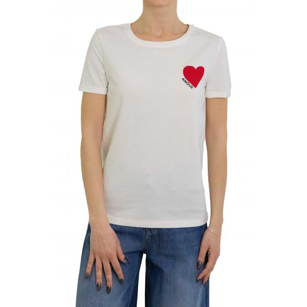 Maglia tinta unita con cuore Only